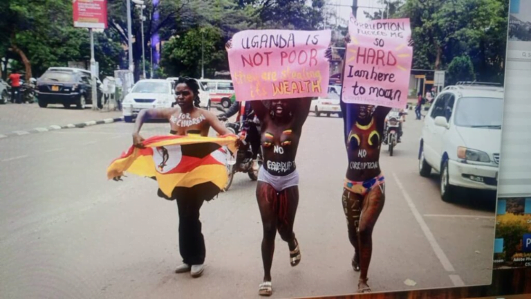 Naked women arrested due to anti corruption protests